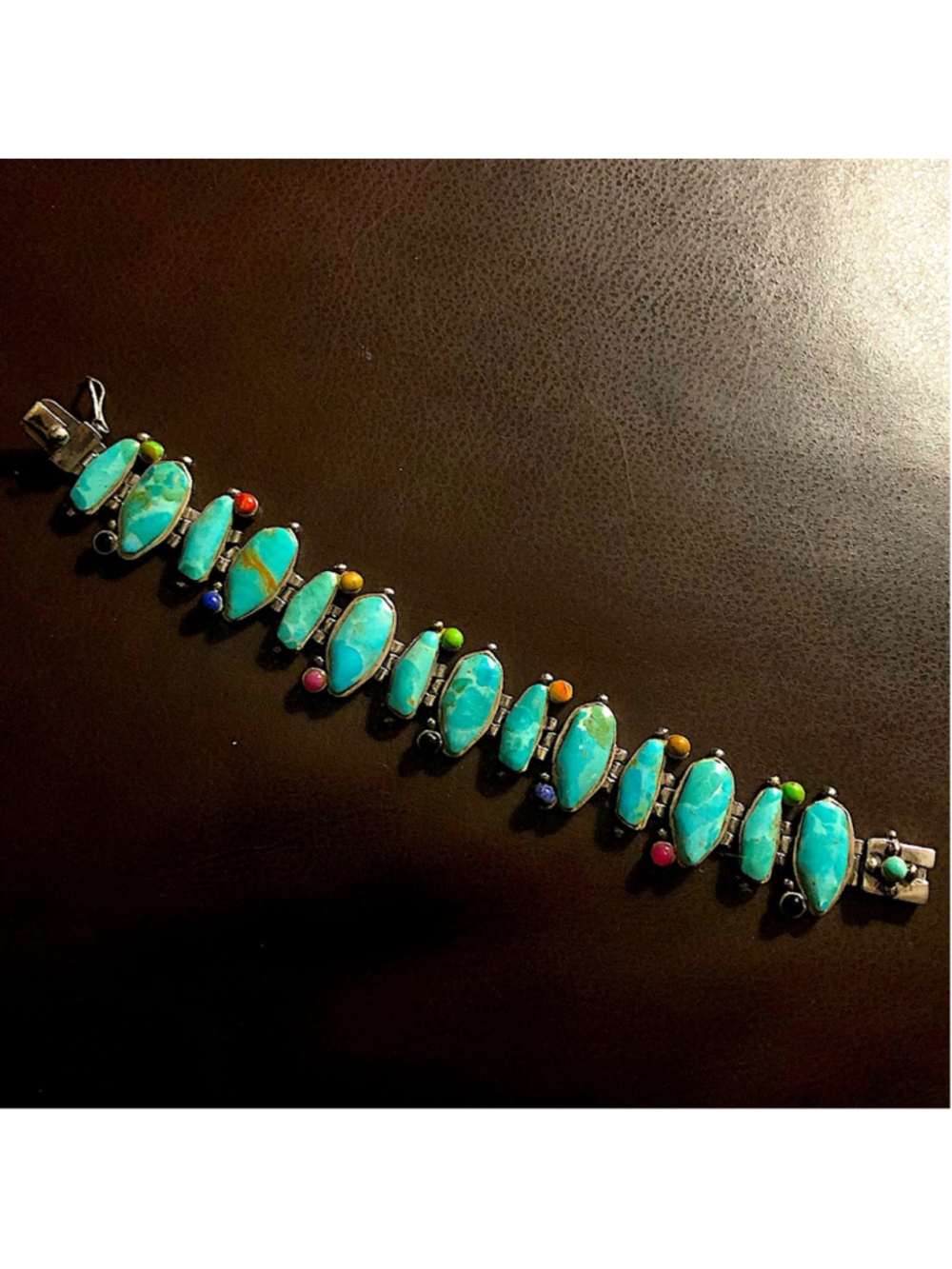 BARSE Turquoise Sterling Silver Multi Gemstone Southwestern Bracelet - Picture 13 of 16